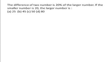 The difference of two number is 20% of the larger number.
