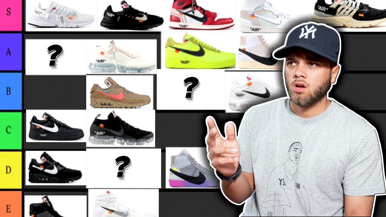 OFF-WHITE X NIKE SNEAKER TIER LIST! BEST TO WORST RANKED! - YouTube
