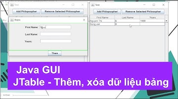 Java GUI - JTable - Thêm, xóa dữ liệu bảng