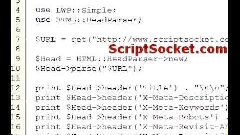 Perl Tutorial 49 - HTML::HeadParser - Extract Title & Meta