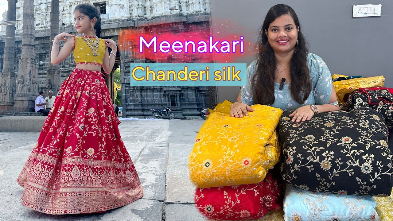Premium Chanderi silk with meenakari fabric collection #cndufabrics #cndustore #fabrics
