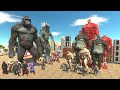 Kingkong X Godzilla X Superheros Vs Titan Team ARBS - Animal Revolt Battle Simulator