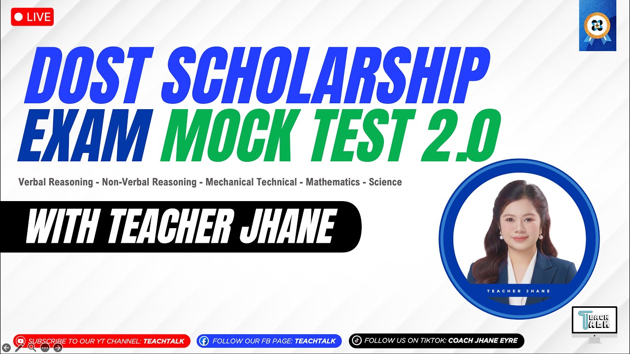 [MOCK TEST 2.0] DOST Scholarship Exam (2026) - YouTube