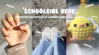 Spring weekend vlog of a Chinese schoolgirl | shopping, studying, exams, and food