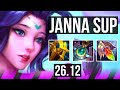 JANNA & Tristana vs NAUTILUS & Kai'Sa (SUP) | Good KDA: 5/1/14 | EUW Master | 26.12