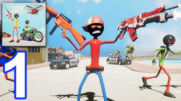 Spider Stickman Power: Miami Gangster - Gameplay Walkthrough Part 1 (iOS, Android)