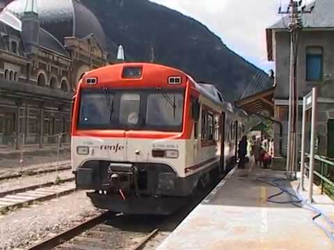 Train Spain  Jaca-Canfranc  (Pyrenees), cab ride