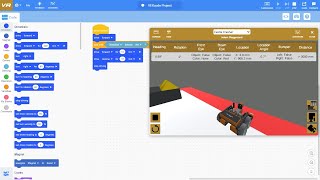 Programación de robot virtual (sensor de distancia y color)