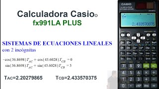 CALCULADORAS   Sistema de ecuaciones 2x2 fx 991LA PLUS