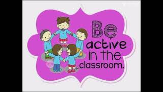 Classroom rules with cartoon images Wow plus
