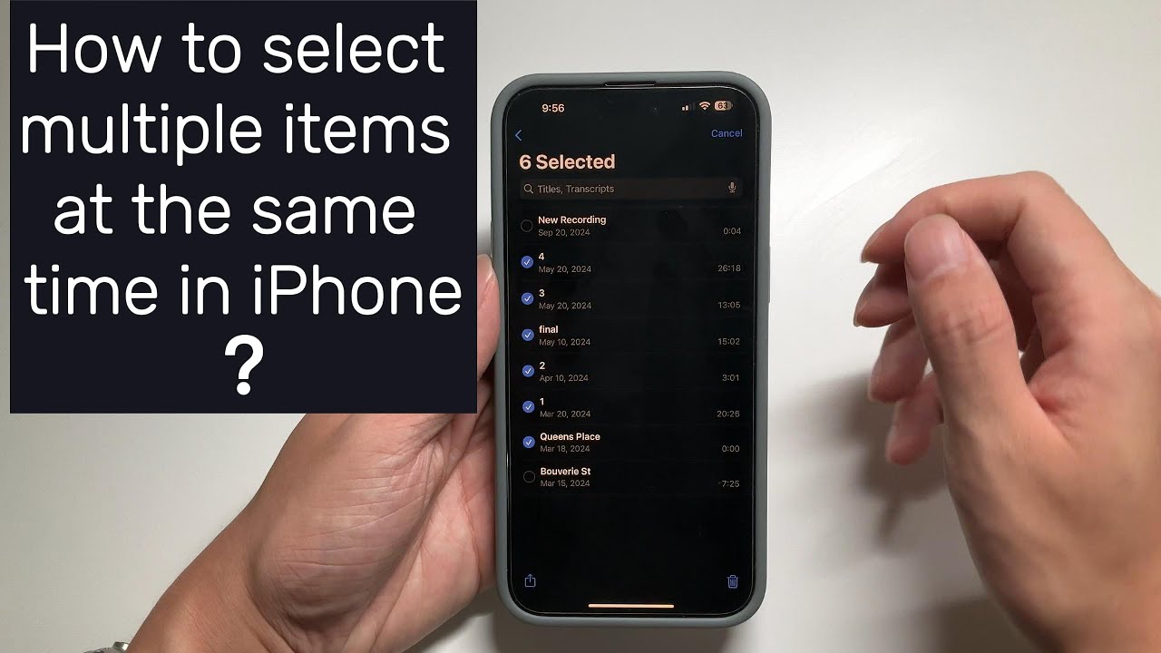 How to select multiple items at the same time in iPhone ? - YouTube