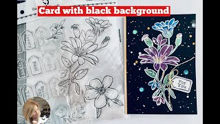 Card using Black Background // Alina Craft Cardmaking // Easy Budget friendly card