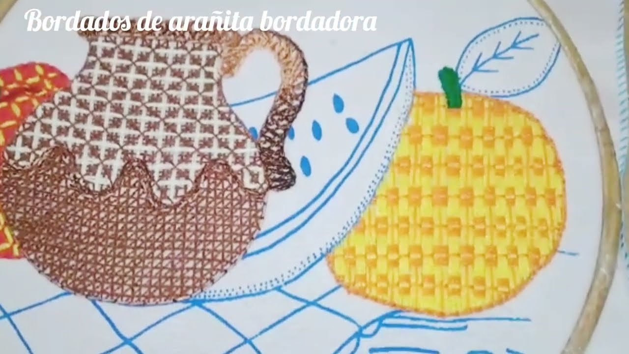 Sabes bordar una naranja? Puntada explicada paso a paso para cualquier diseño de servilletas #sewing