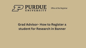 How to register a Grad student for research credits