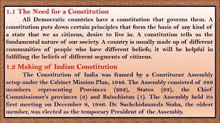 GRADE VIII SOCIAL UNIT 1 INDIAN CONSTITUTION PART 1