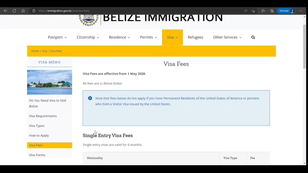 belize tourist visa requirements