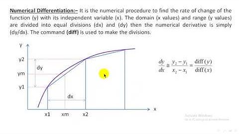 Matlab Programming: Numerical Differentiation and Integration