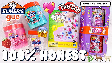 STORE BOUGHT SLIME REVIEW! Elmer's Gue vs PlayDoh Slime