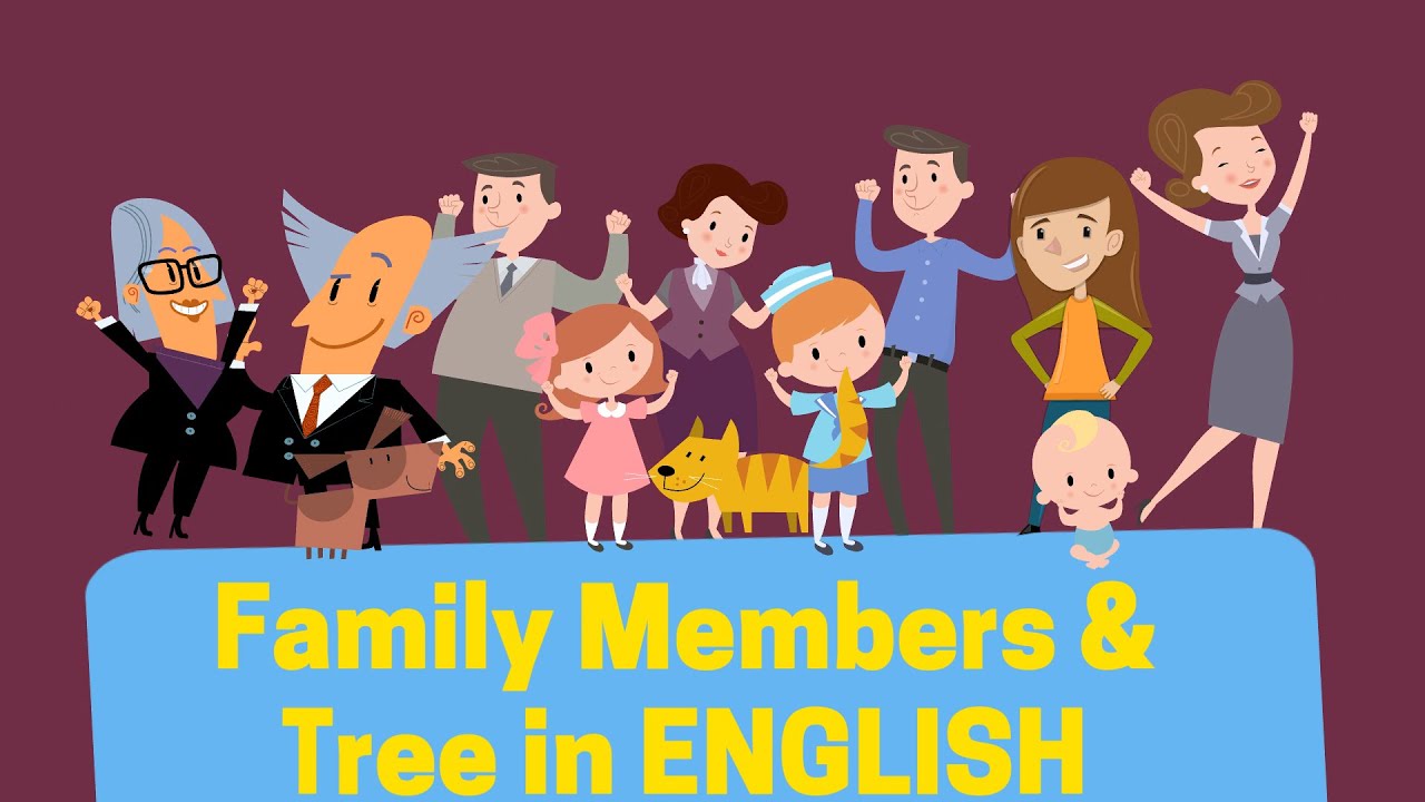 The family members in English for kids and beginners - YouTube