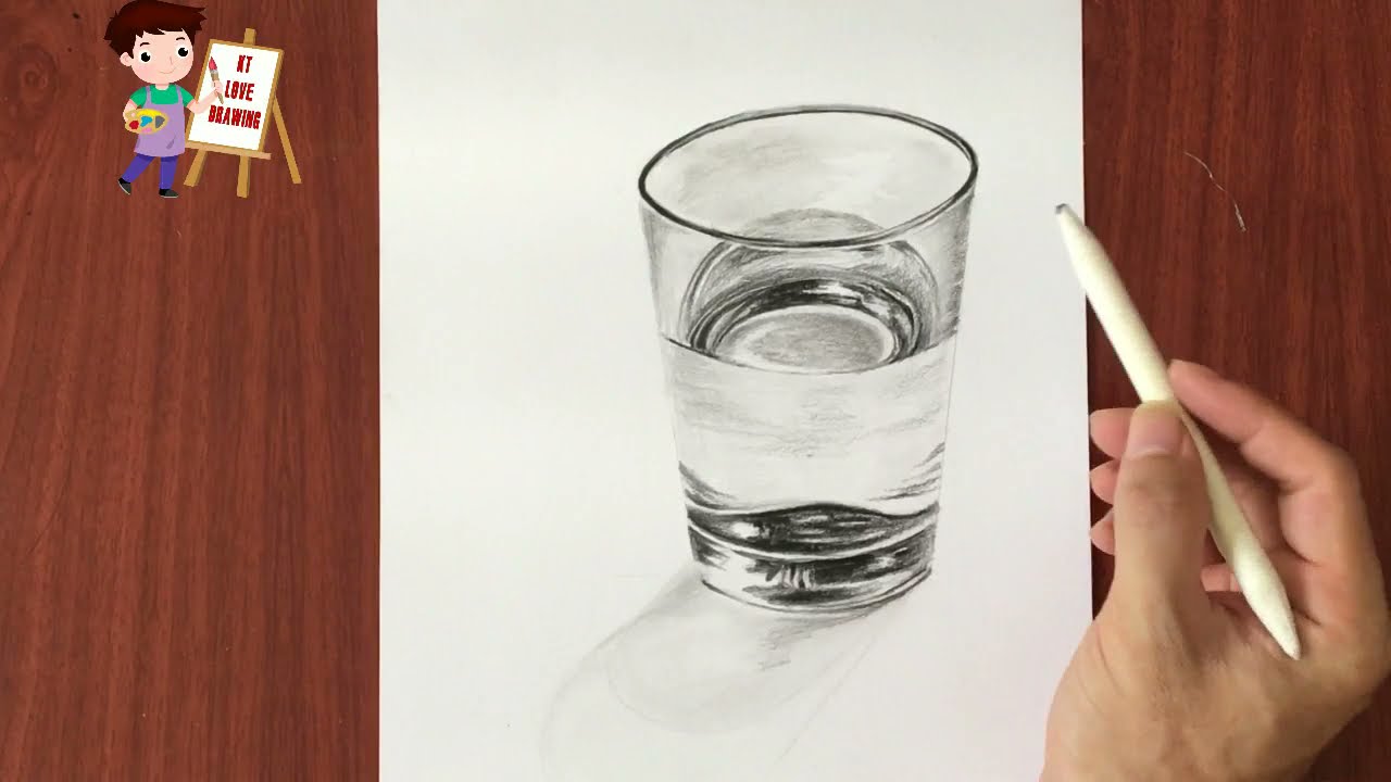 Vẽ Cốc Nước Bằng Bút Chì Đen / How To Draw 3D Water Cup With Pencil /  Ktlovedrawing - Youtube