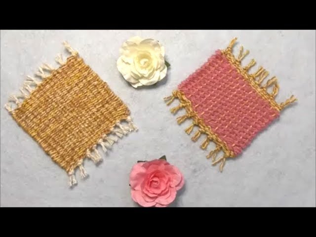 百均の手織りセットで作るコースター - YouTube
