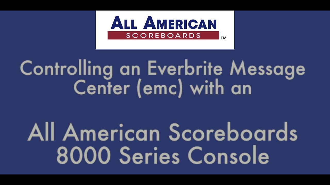 All American Scoreboards 8000 Console Emc Control Youtube