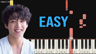 Jung Kook - Too Sad to Dance | EASY Piano Tutorial by Pianella Piano