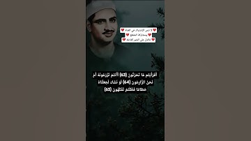 أَفَرَأَيْتُم مَّا تَحْرُثُونَ / محمد صديق المنشاوي / سورة الواقعة