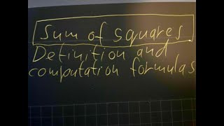 Sum of Squares - Formulas Sum of Squares - Formulas
