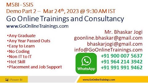02 SSIS Demo Part2 - Mar 24, 2023 | Bhaskar Jogi | Go Online Trainings | 90000 75637
