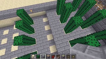 Semi-Auto Cactus Farm Minecraft Tutorial (Works in 1.8)