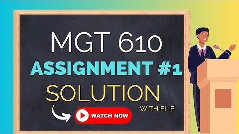 MGT610 Assignment 1 Solution Fall 2023