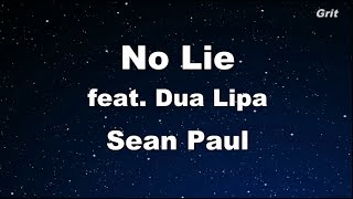 No Lie - Feat Dua Lipa Sean Paul Karaoke With Guide Melody Instrumental