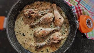 وصفة أفخاذ الدجاج بالكريمة/ دجاج بالكريمة/وصفة عشاء سهل و لذيذة.