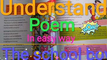 The school boy ...poem / English class 7 #youtube