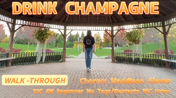 DRINK CHAMPAGNE Line Dance (WALK-THROUGH) | Improver | Maddison Glover