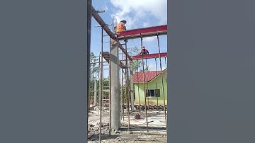 Install formwork for First Slab and Beam #Pouring #construction #excavator #work #automobile