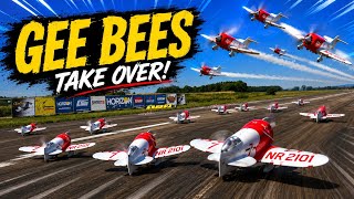 A lot of E-Flite Gee Bee R-2 1.0M RC Models in the Air and try to crash (14x)