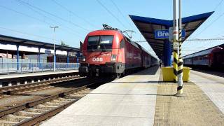 Rozjezd lokomotivy Taurus 1116 107 ze stanice Břeclav