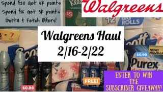 WALGREENS HAUL 2/16-2/22 | Spend Boosters | FREE Oral B | $0.86 Deodorant | ENTER THE GIVEAWAY!