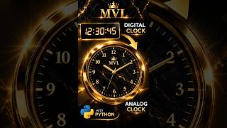 I Built a Luxury Digital &amp; Golden Analog Clock in Python! #shorts