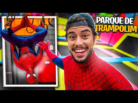 FUI VESTIDO DE HOMEM ARANHA NO PARQUE DE CAMA ELASTICA