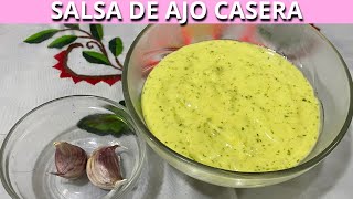 SALSA DE AJO CASERA NATURAL FÁCIL Y DELICIOSA