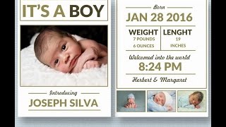 Baby Boy Announcement Template for MS Word screenshot 4