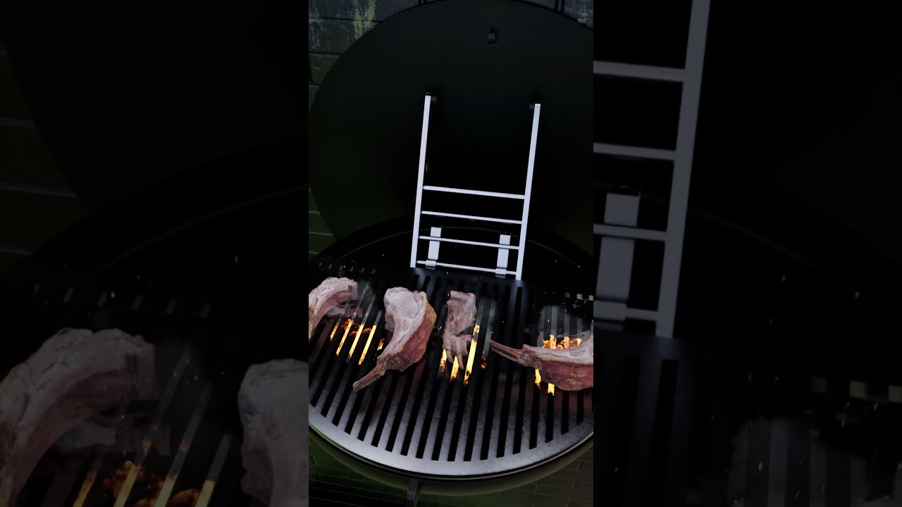 charcoal BBQ Grill - 3d Animation - 