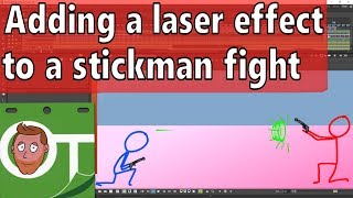 Stickman fight after adding laser effect (pt3 using a sub xsheet) - OpenToonz Tutorial