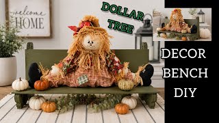 Dollar Tree DIY Decor Bench Under $10 But Looks HIGH-END!  Fall | Christmas Centerpiece Idea 💕 