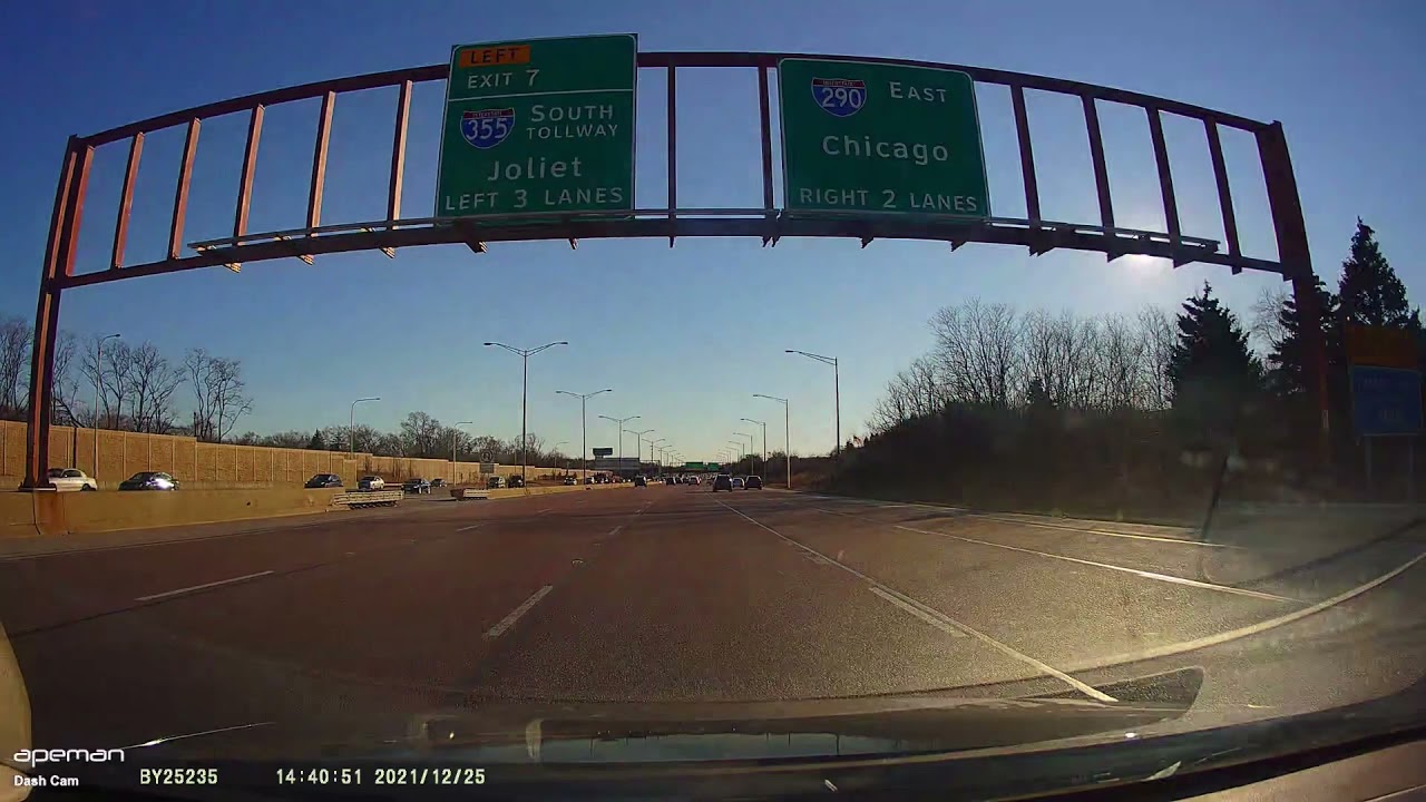 2021-12-25: Christmas Drive from Schaumburg to Bolingbrook via I-290 and I-355