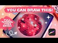 You can draw this disco ball in procreate full stepbystep tutorial  free brush