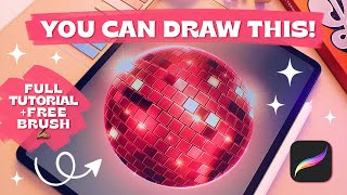 You can draw this Disco Ball in Procreate! Full step-by-step tutorial + Free brush screenshot 5